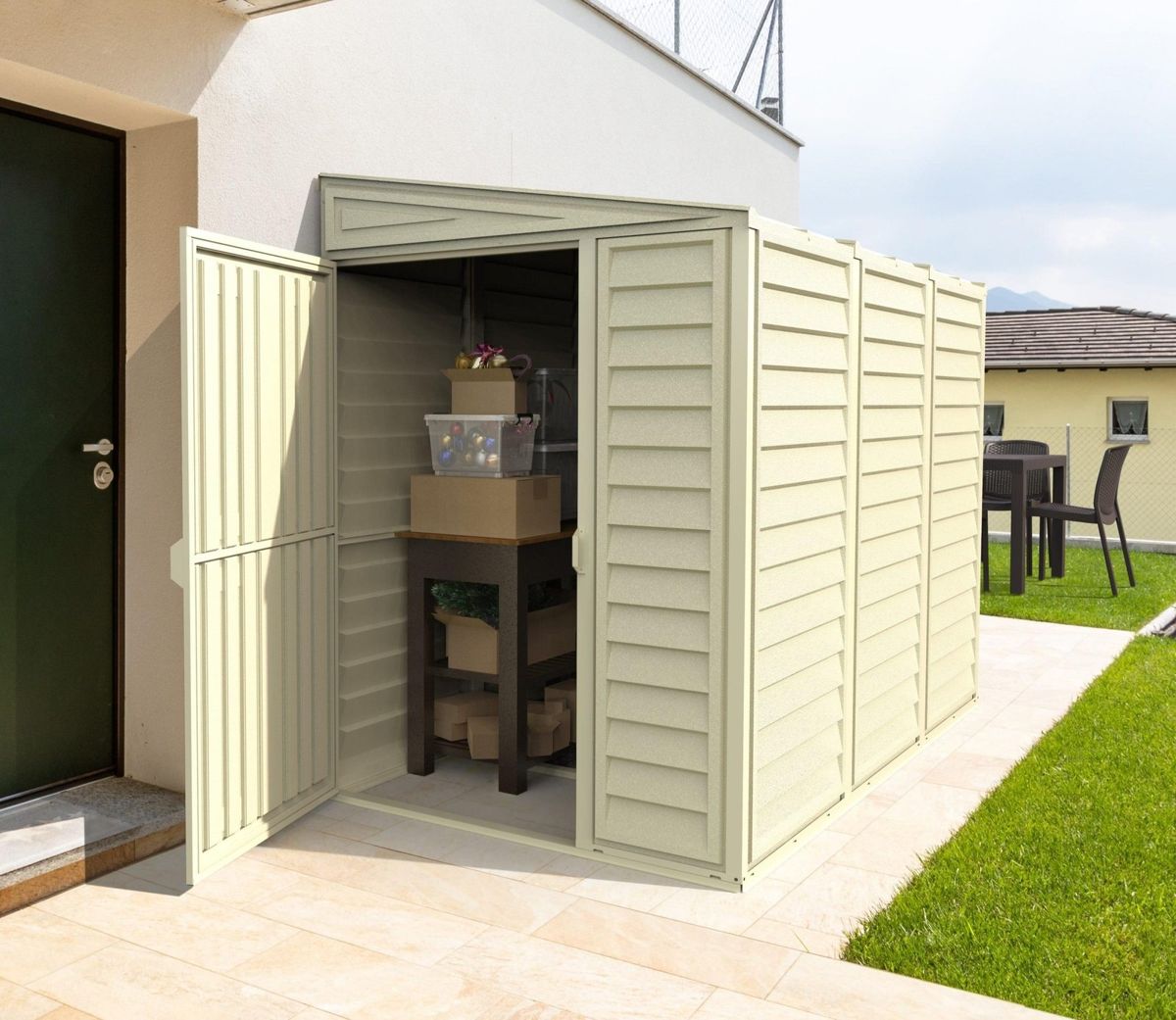 Duramax 4 x 8 ft Lean To Sidemate Plastic Shed