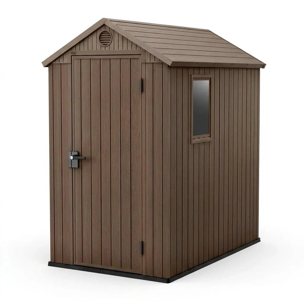 Keter 4×6 Darwin Heavy Duty Plastic Garden Shed Brown