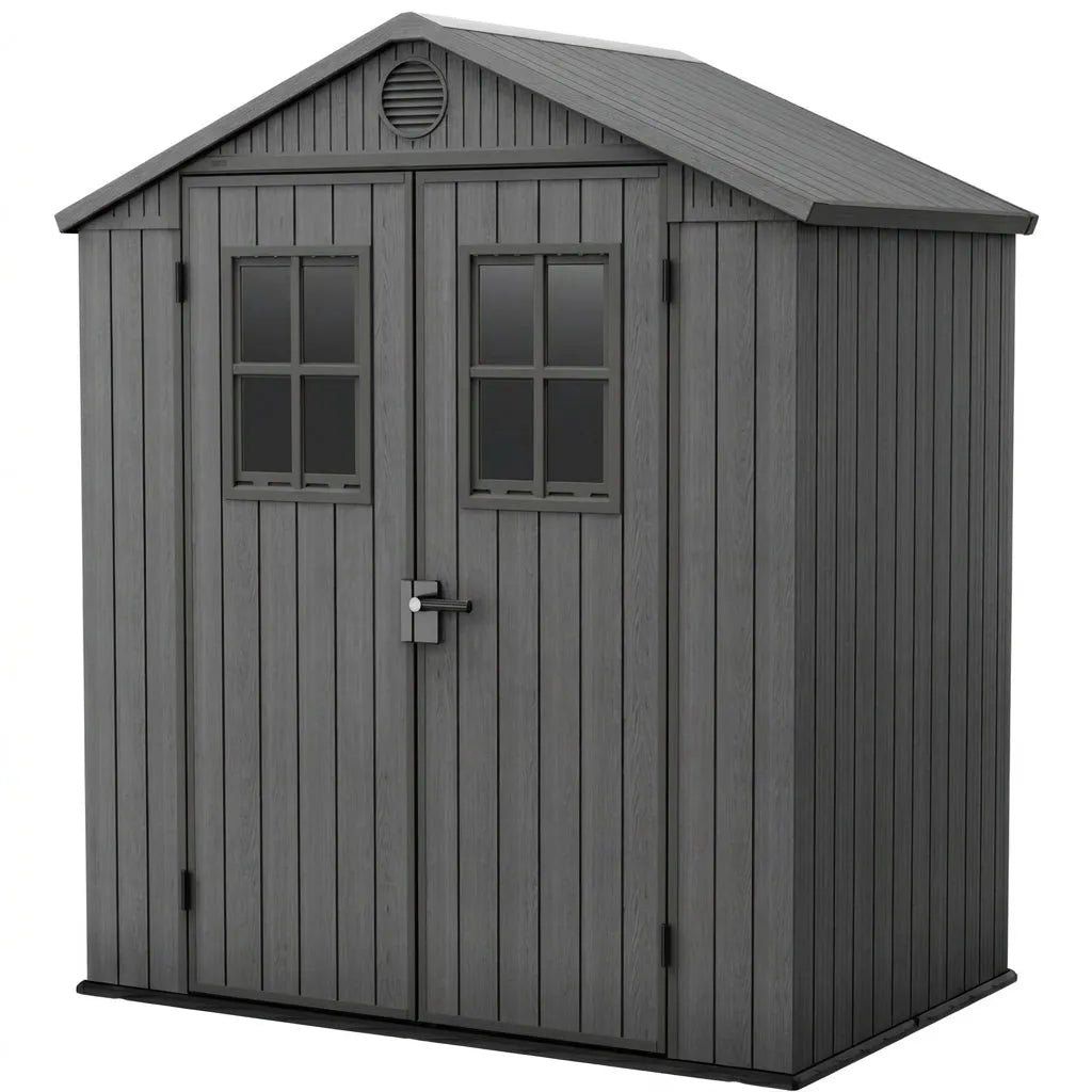 Keter 4×6 Darwin Heavy Duty Plastic Garden Shed Grey