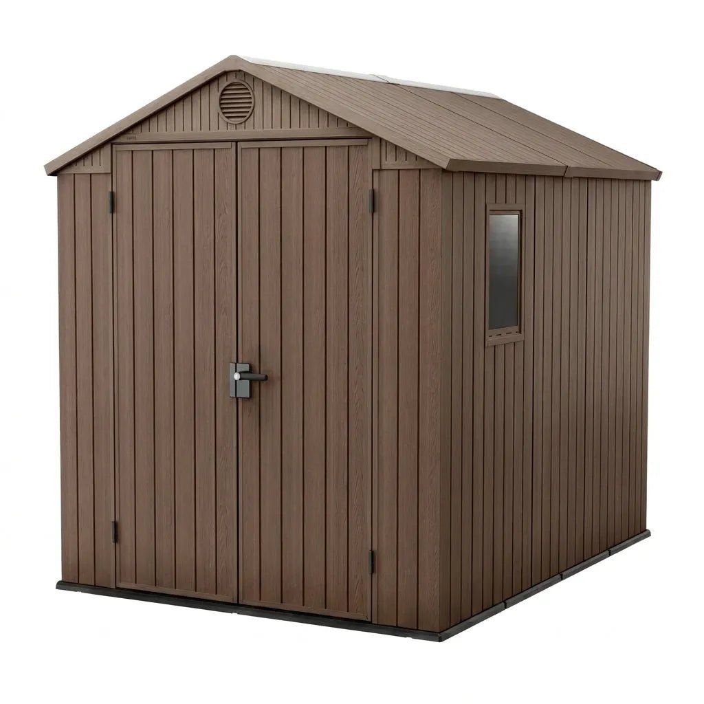 Keter 6×8 Darwin Heavy Duty Plastic Garden Shed Brown