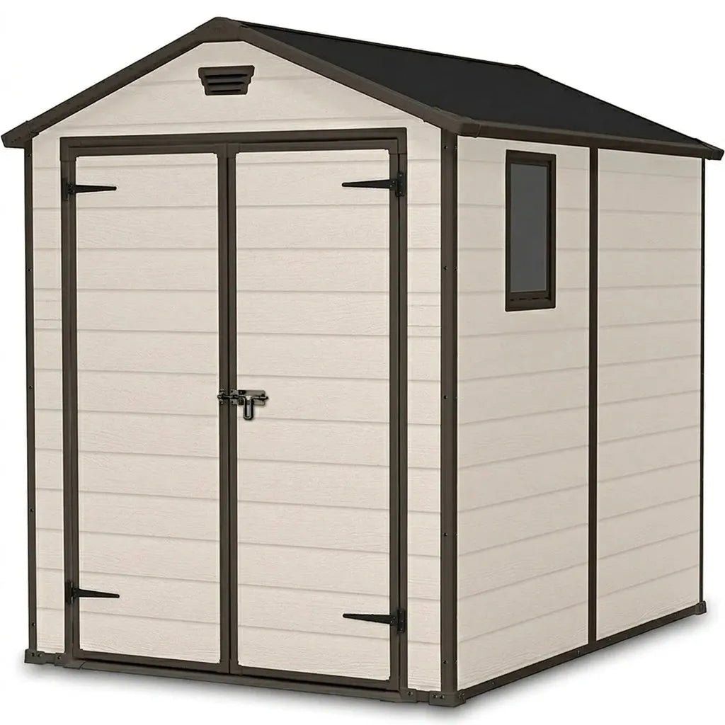 Keter 6×8 Manor Plastic Garden Storage Shed Beige