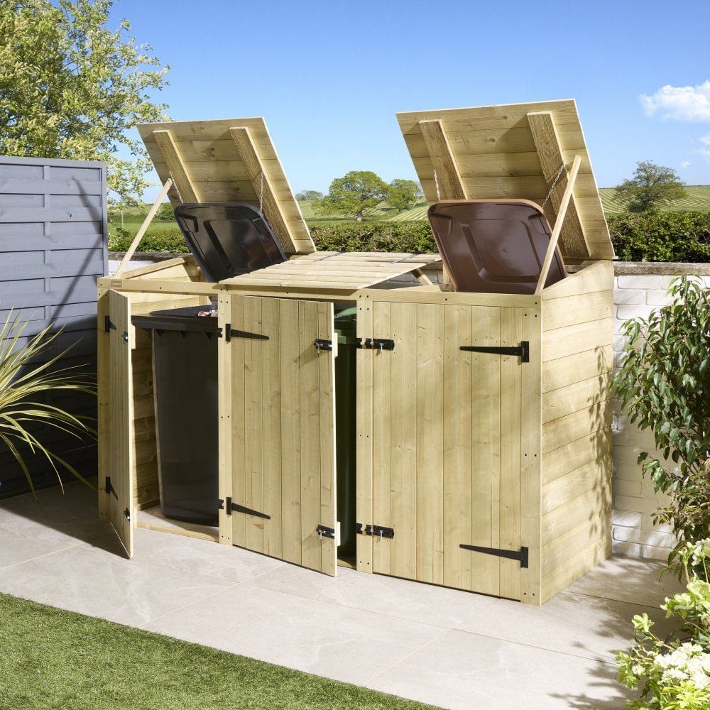 Premier Shiplap Triple Bin Store