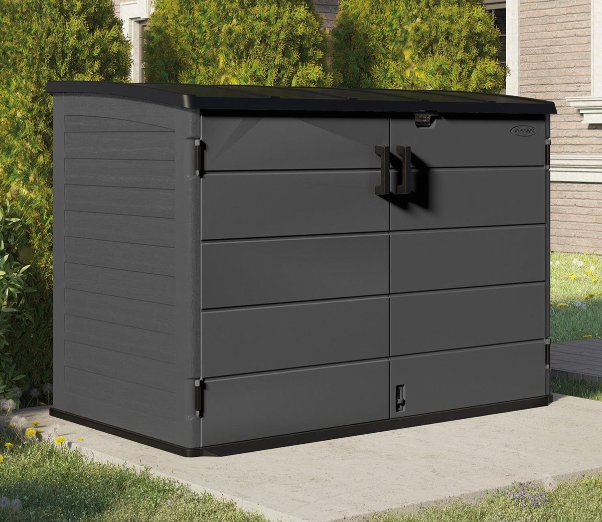 Garden Tool Storage in a British garden setting